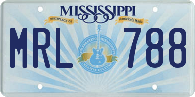 MS license plate MRL788