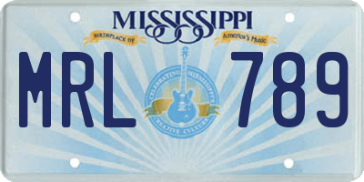 MS license plate MRL789