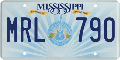 MS license plate MRL790