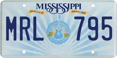 MS license plate MRL795