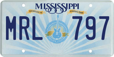 MS license plate MRL797