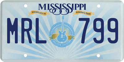 MS license plate MRL799