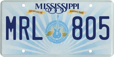 MS license plate MRL805