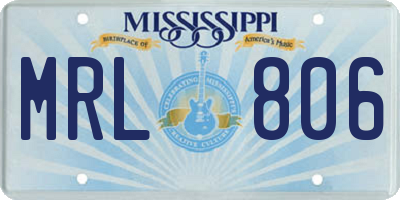 MS license plate MRL806