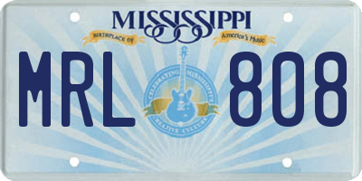 MS license plate MRL808