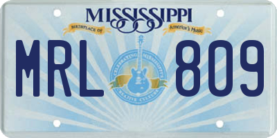 MS license plate MRL809