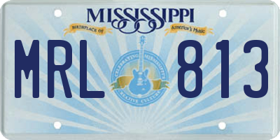 MS license plate MRL813