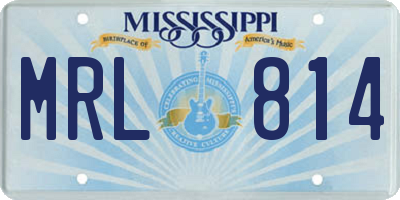 MS license plate MRL814