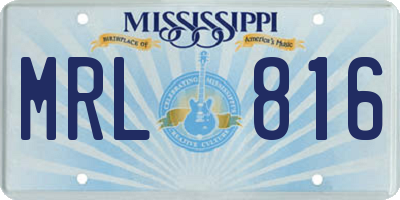 MS license plate MRL816