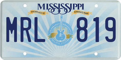 MS license plate MRL819