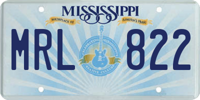 MS license plate MRL822