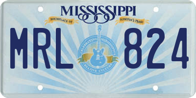 MS license plate MRL824