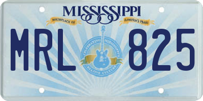MS license plate MRL825