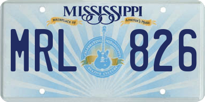 MS license plate MRL826