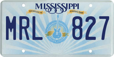 MS license plate MRL827