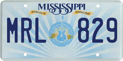 MS license plate MRL829