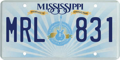 MS license plate MRL831