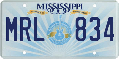 MS license plate MRL834