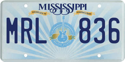 MS license plate MRL836