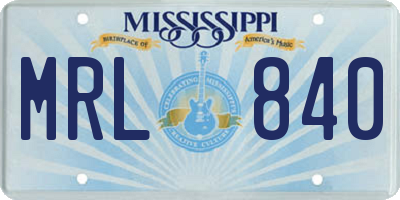MS license plate MRL840