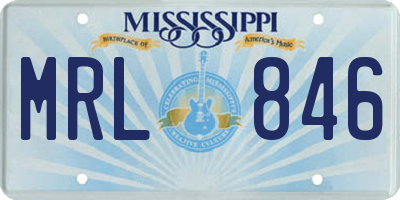 MS license plate MRL846
