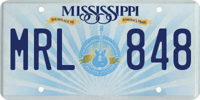MS license plate MRL848