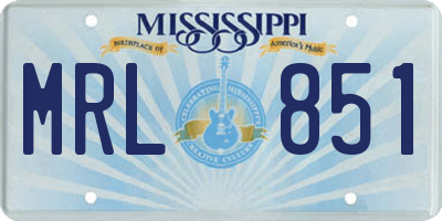 MS license plate MRL851