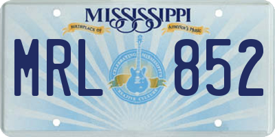 MS license plate MRL852
