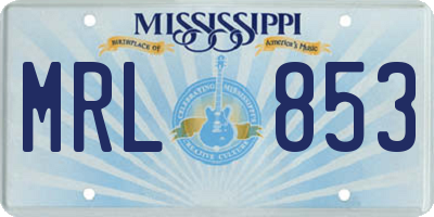 MS license plate MRL853