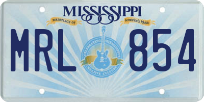 MS license plate MRL854