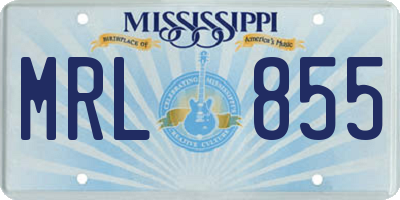 MS license plate MRL855