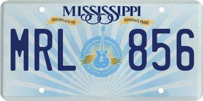 MS license plate MRL856