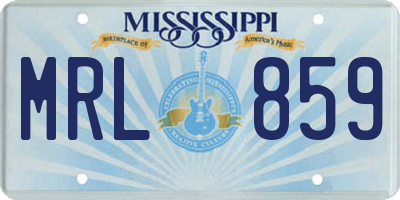 MS license plate MRL859