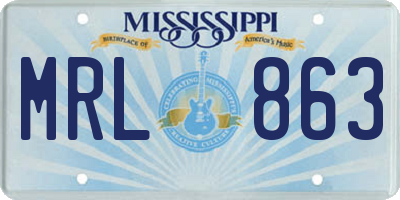 MS license plate MRL863