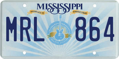 MS license plate MRL864
