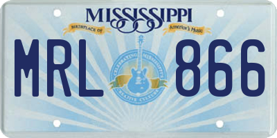 MS license plate MRL866