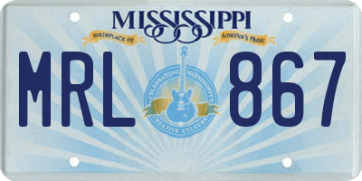 MS license plate MRL867