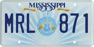 MS license plate MRL871