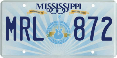 MS license plate MRL872