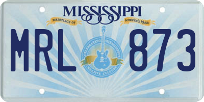 MS license plate MRL873