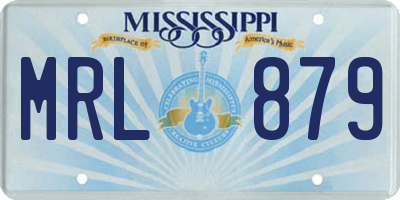 MS license plate MRL879