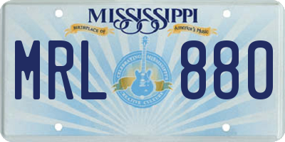 MS license plate MRL880