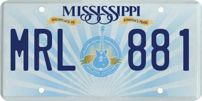MS license plate MRL881