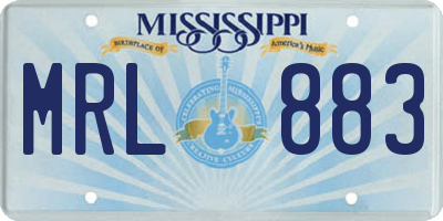 MS license plate MRL883