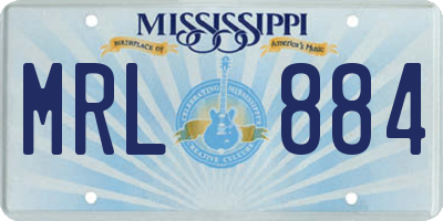MS license plate MRL884