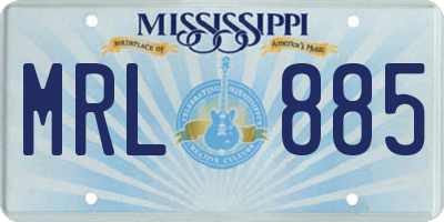 MS license plate MRL885