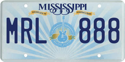 MS license plate MRL888
