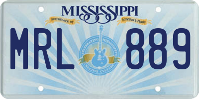 MS license plate MRL889