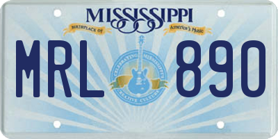 MS license plate MRL890