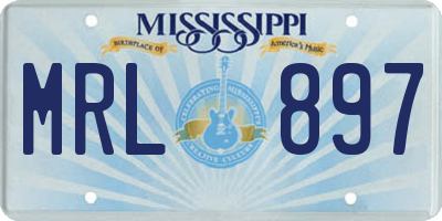 MS license plate MRL897